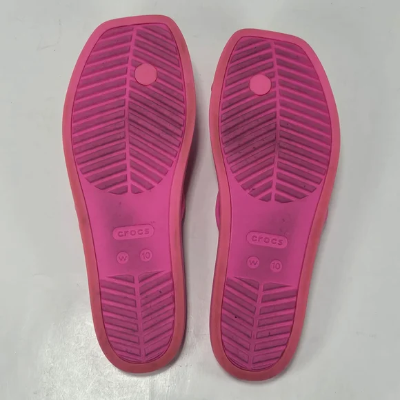 CROCS Miami Toe Loop Hot Pink Barbie Pink Sandals Women's Size 10 - Picture 11 of 11